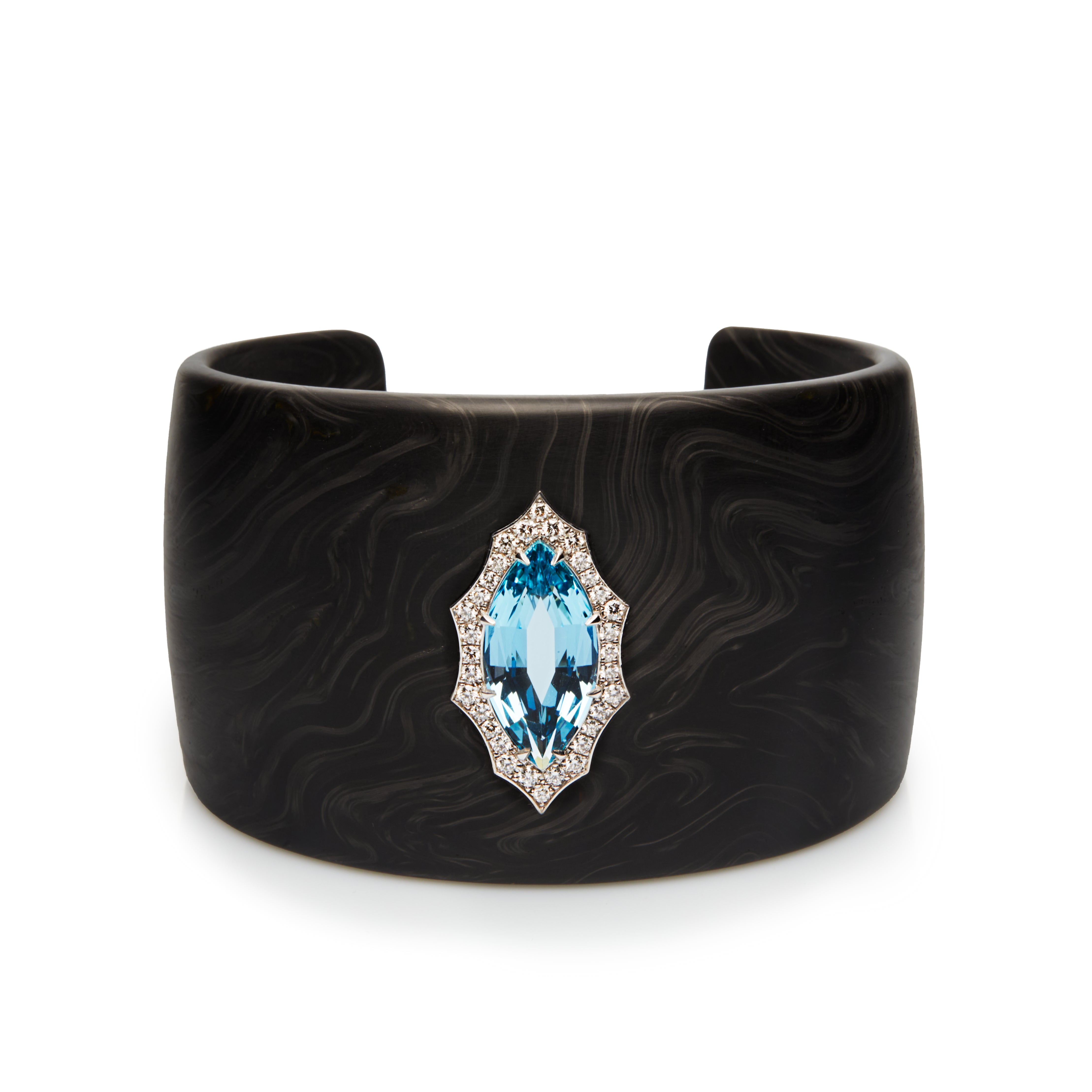 Aquamarine Carbon Fiber Bracelet