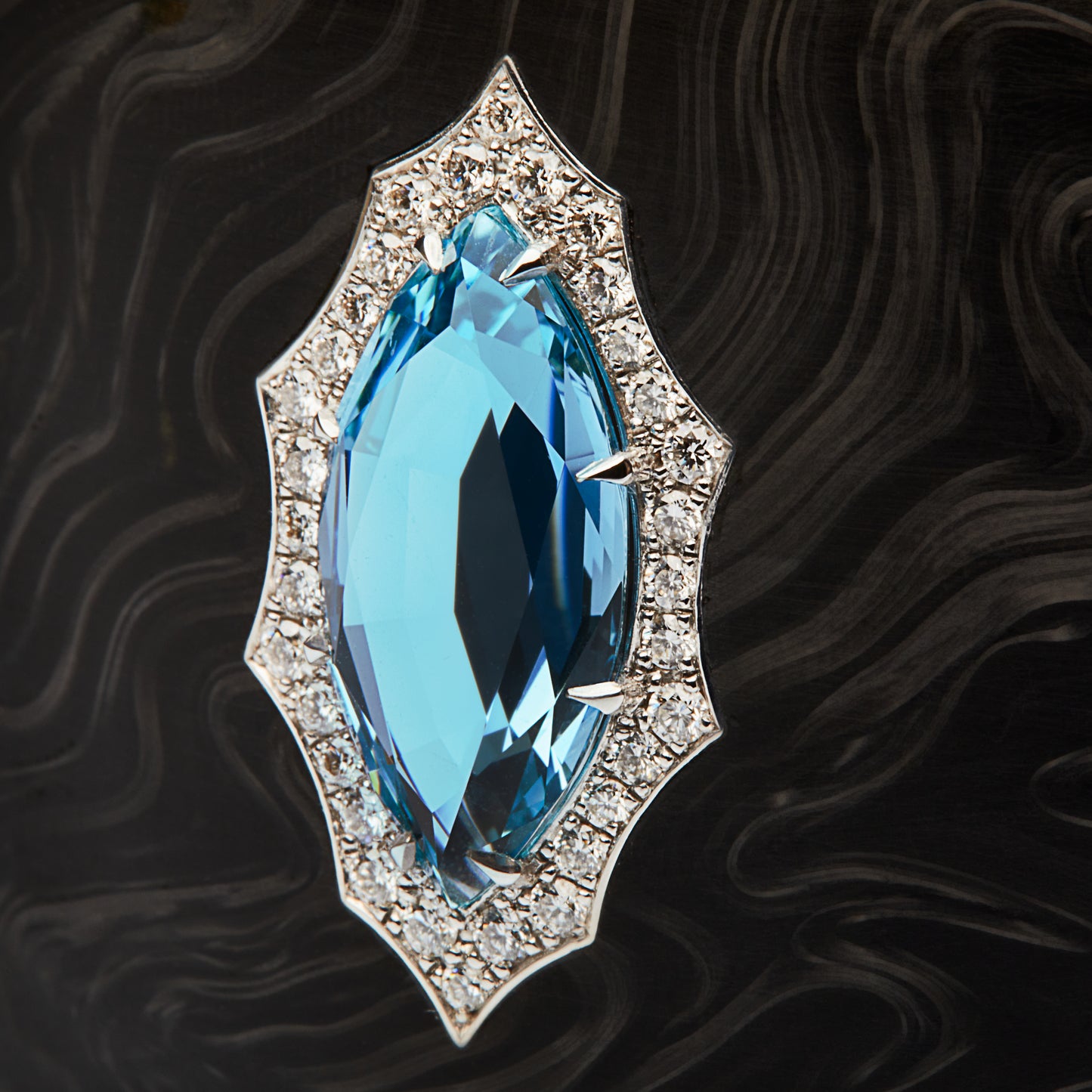 Aquamarine Carbon Fiber Bracelet