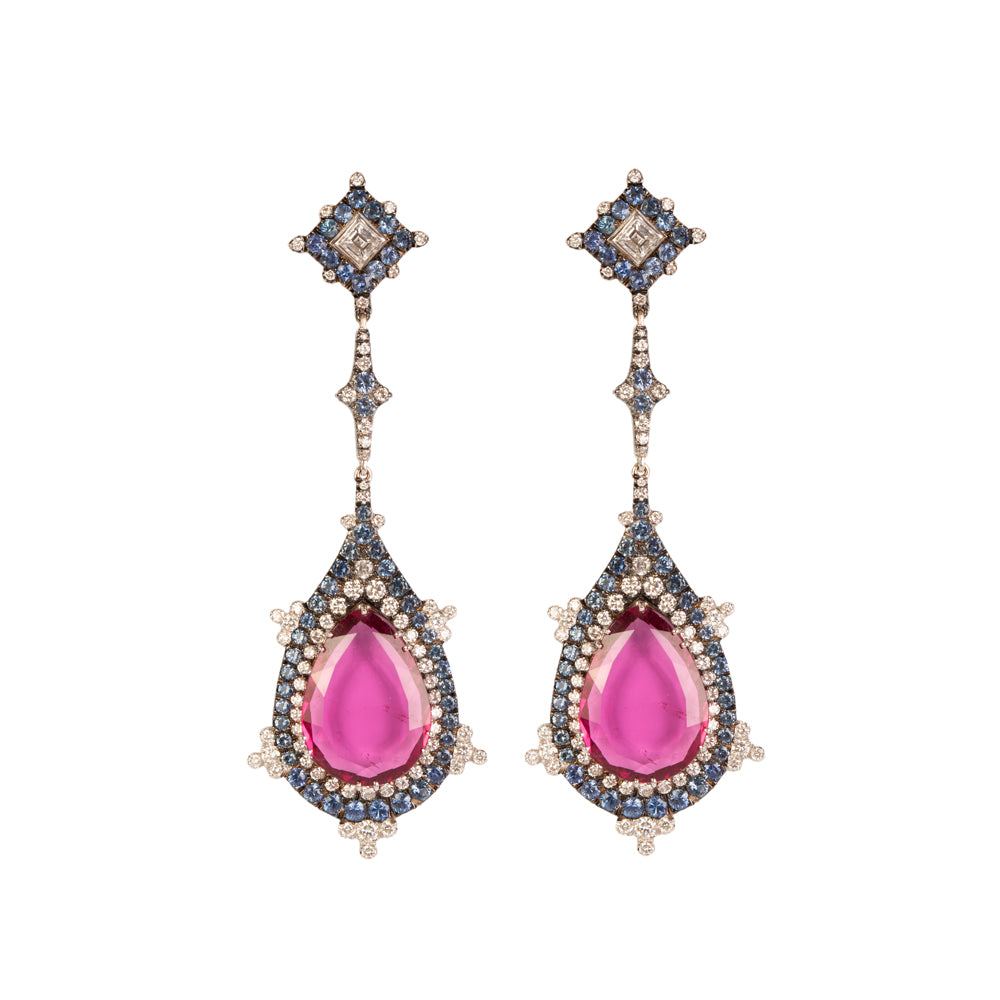 Gothic Rubellite Earrings