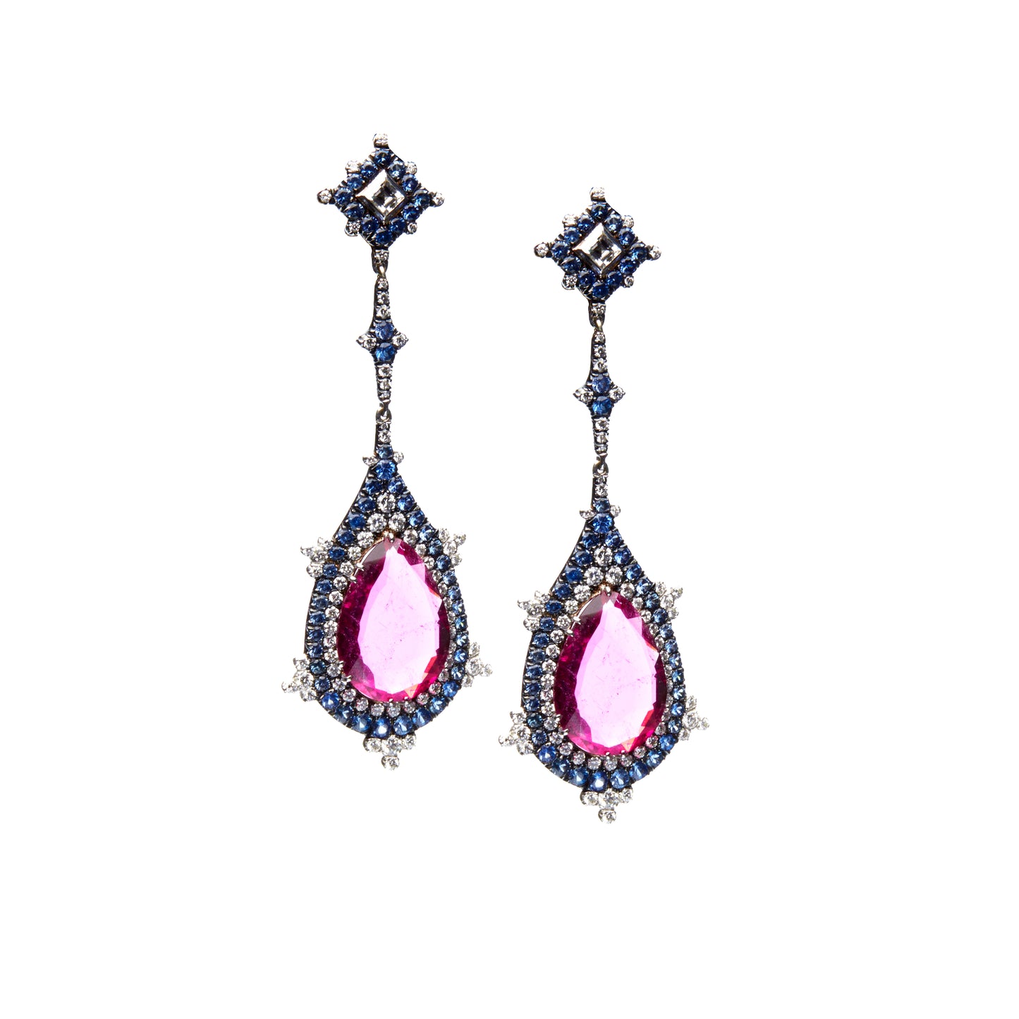 Gothic Rubellite Earrings