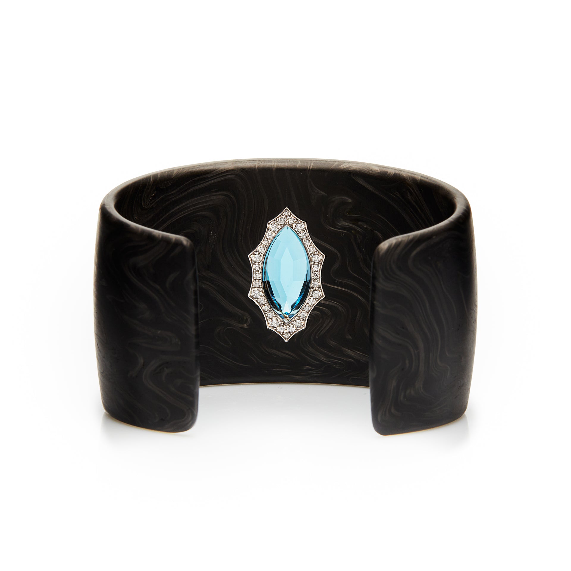 Aquamarine Carbon Fiber Bracelet