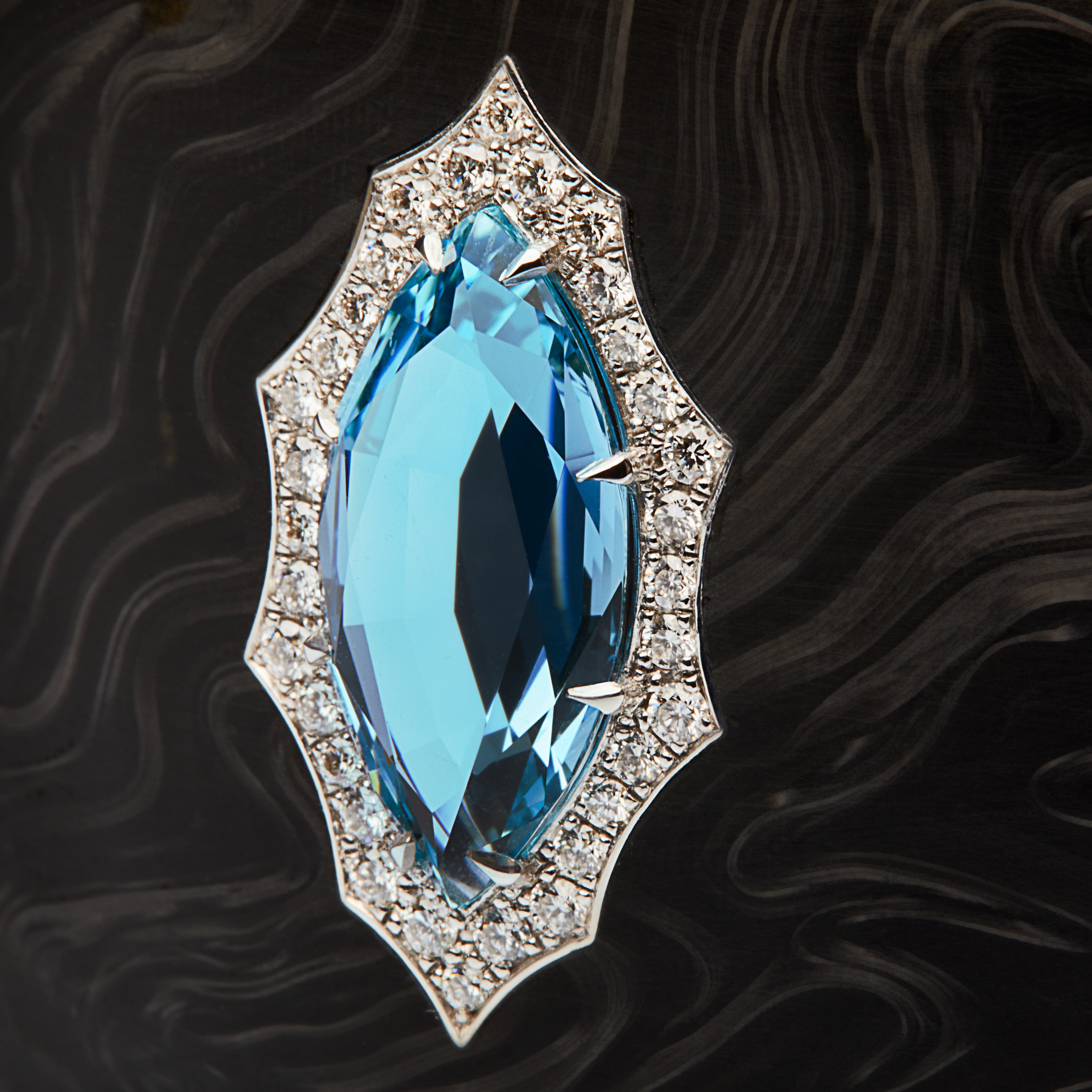 Aquamarine Carbon Fiber Bracelet