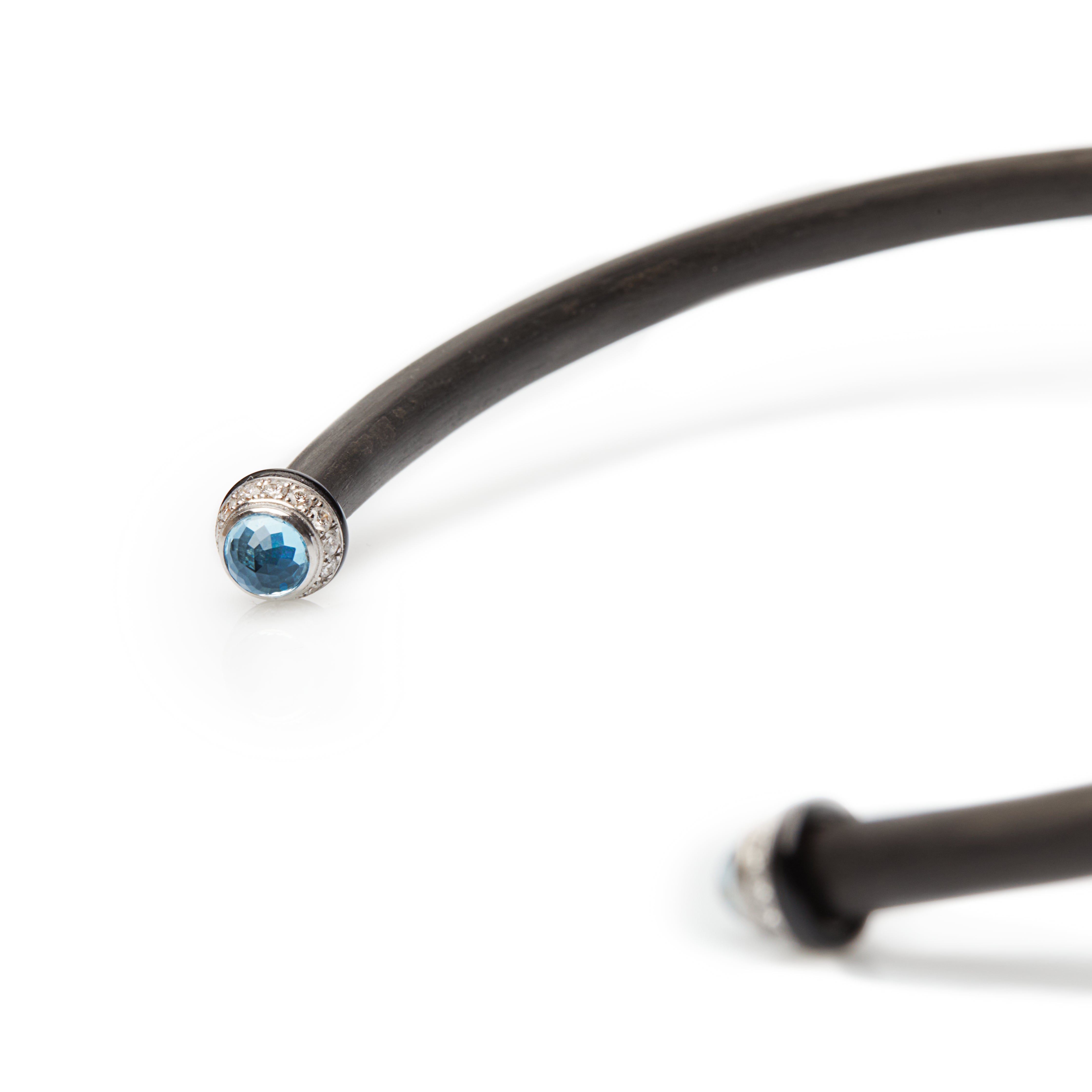 Aquamarine Carbon Fiber Necklace