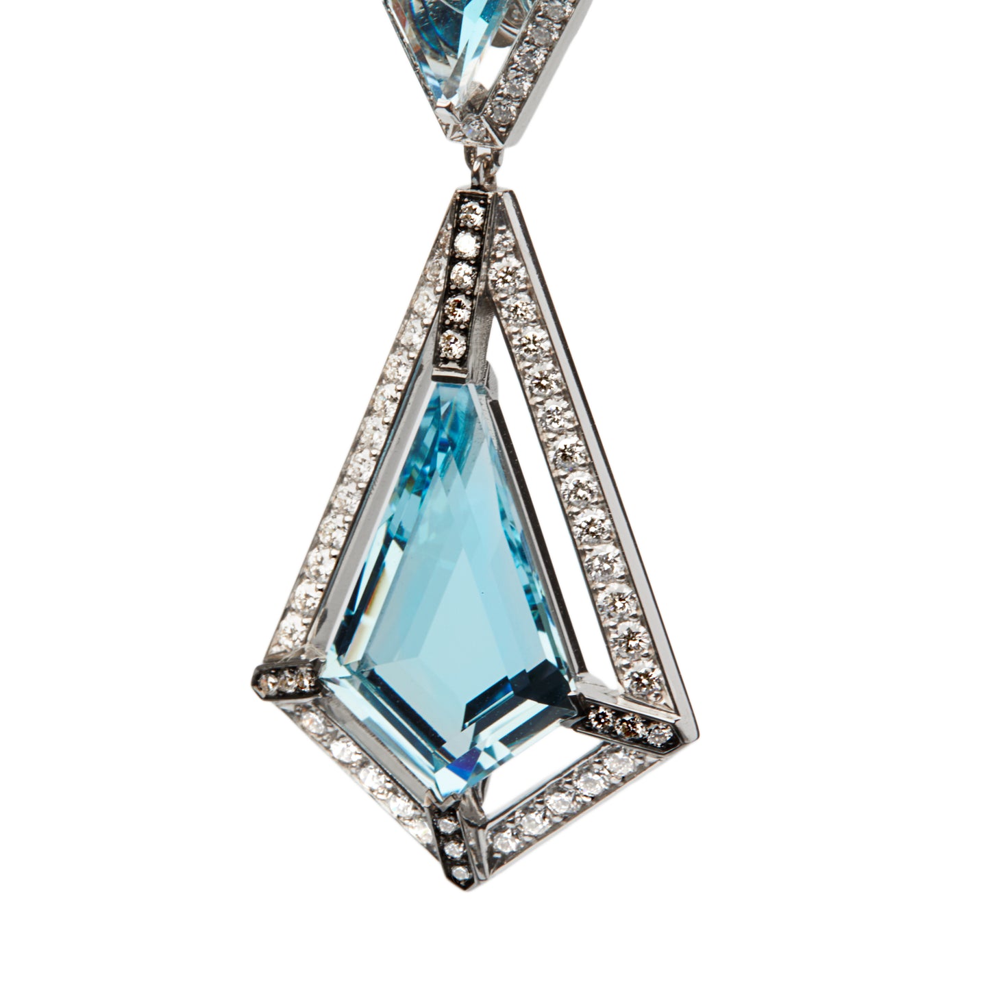 Aquamarine Shield Earrings