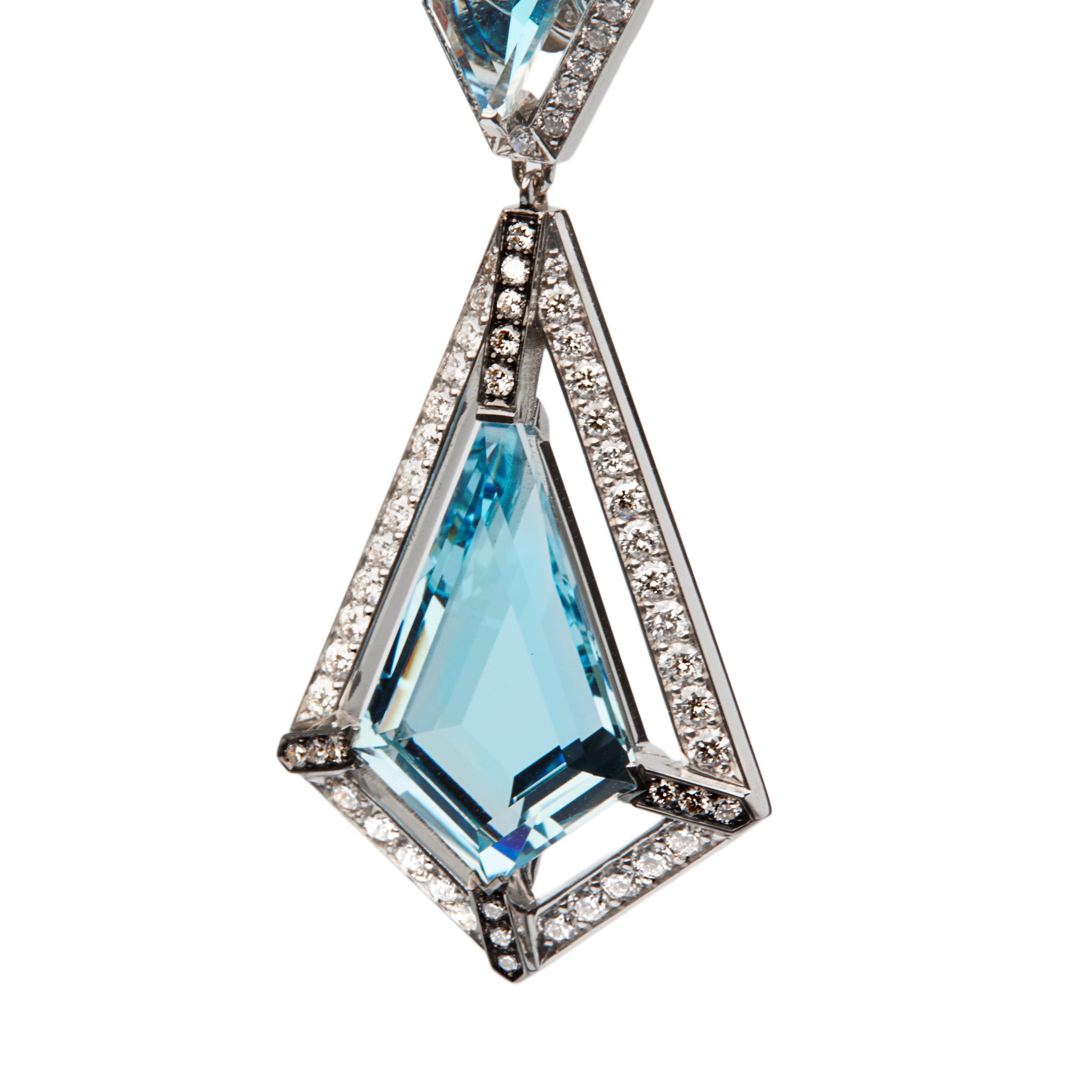 Aquamarine Shield Earrings