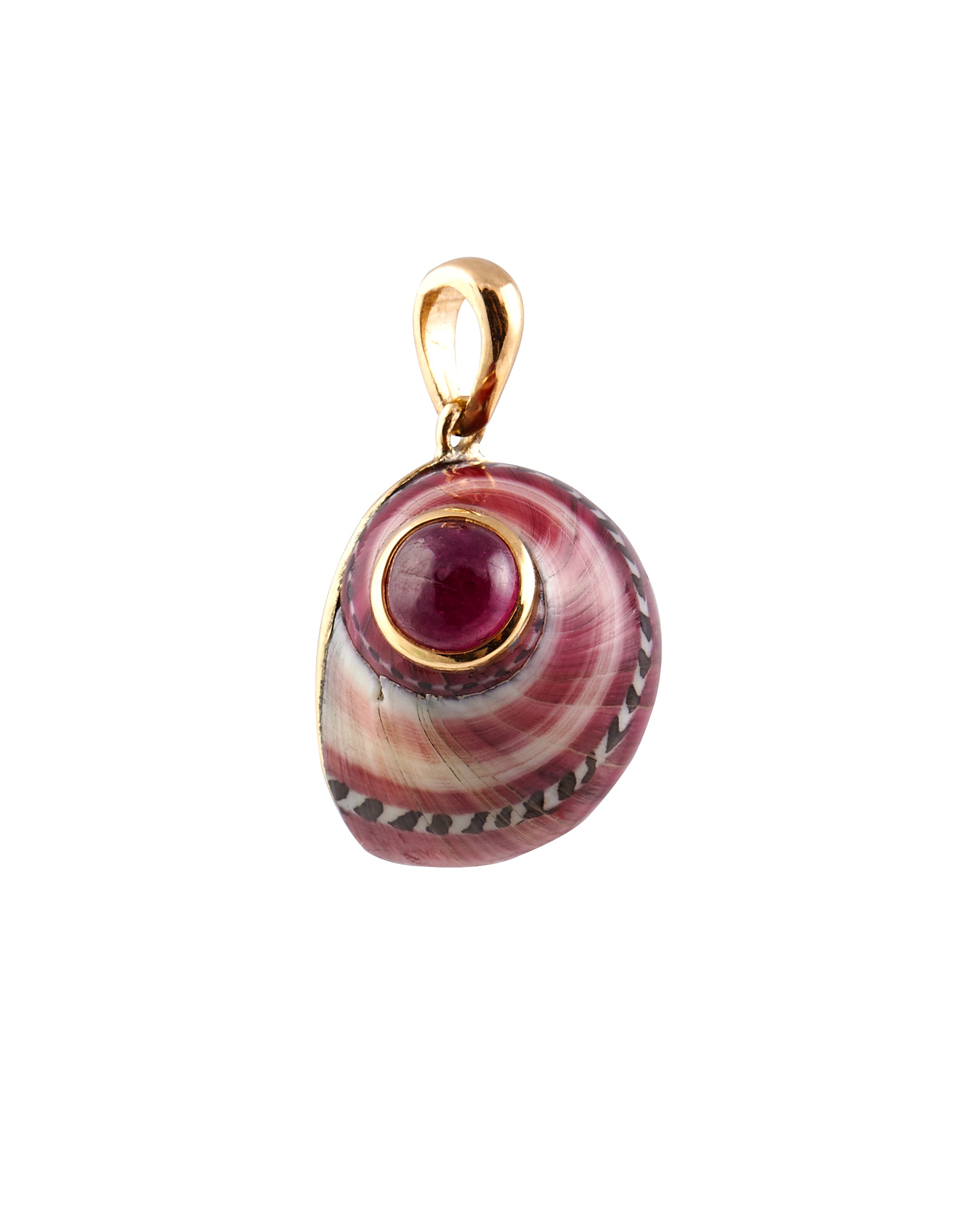 Ruby Cabochon Red Nerita shell