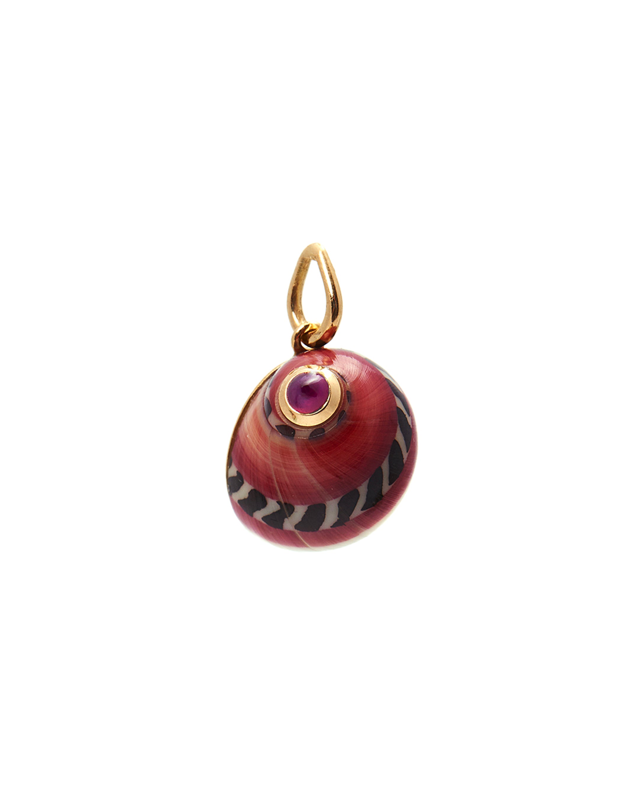 Ruby Cabochon Red Nerita shell