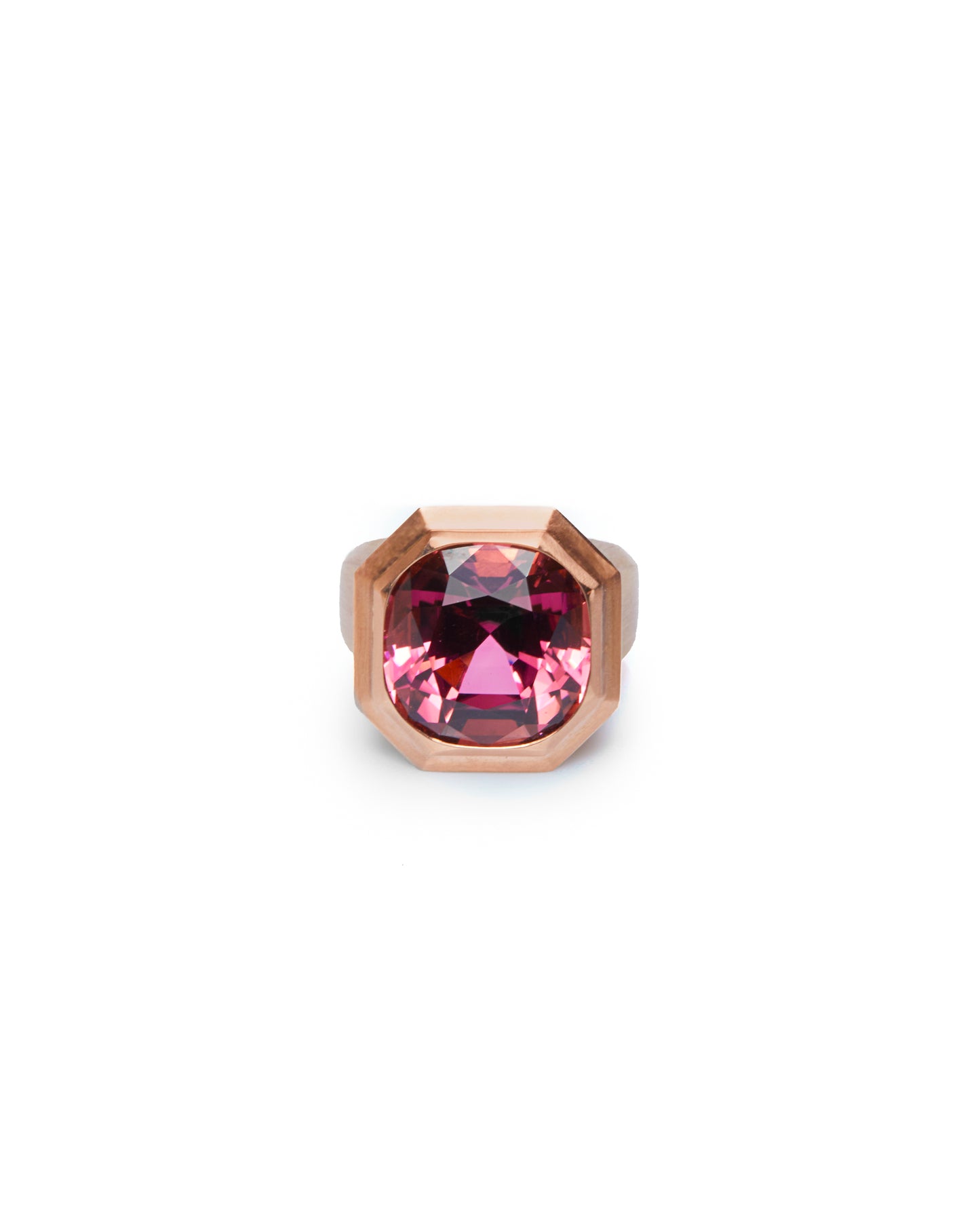 Satin Rose Gold Trumpet Ring