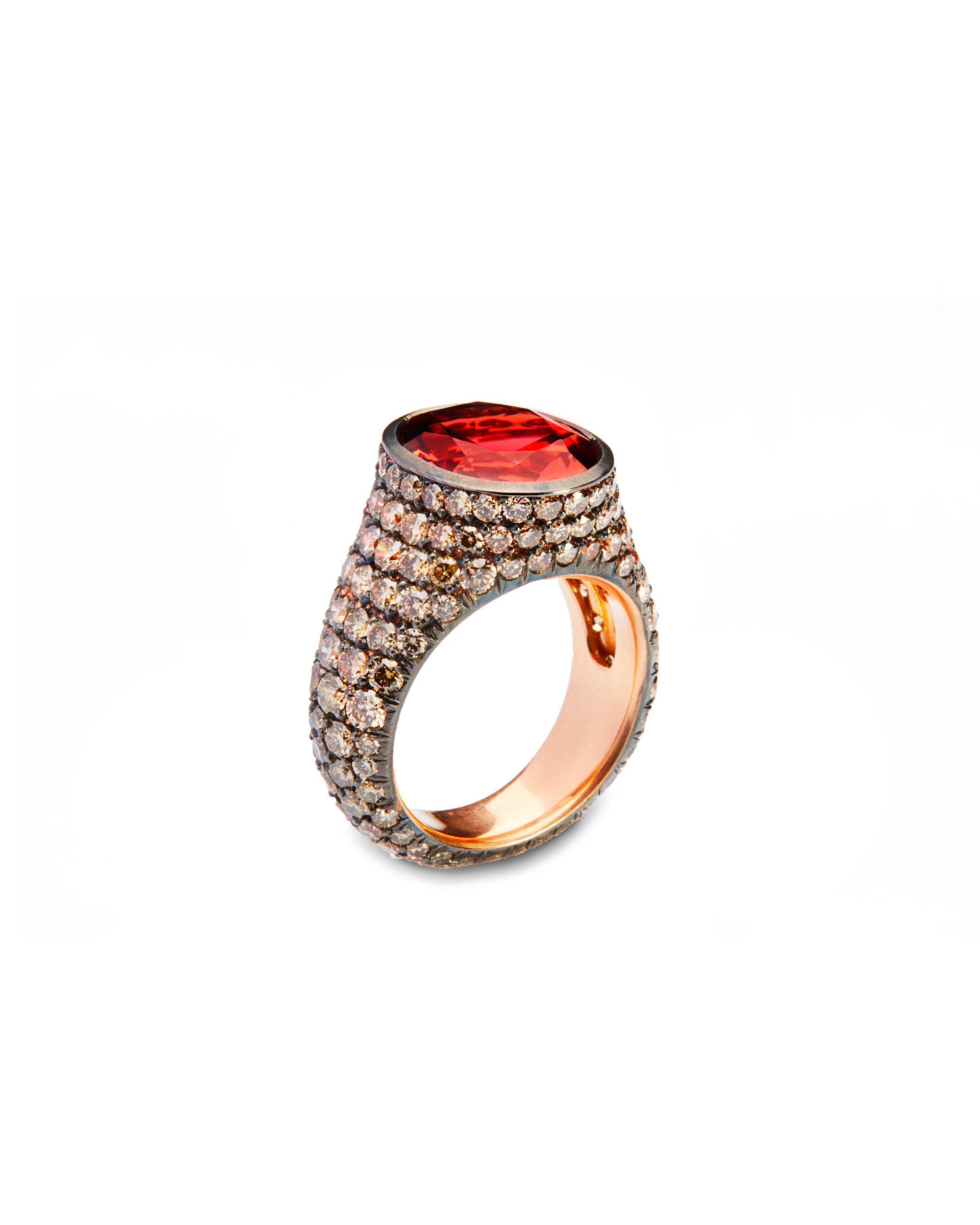 Brown Micromosaic Ring