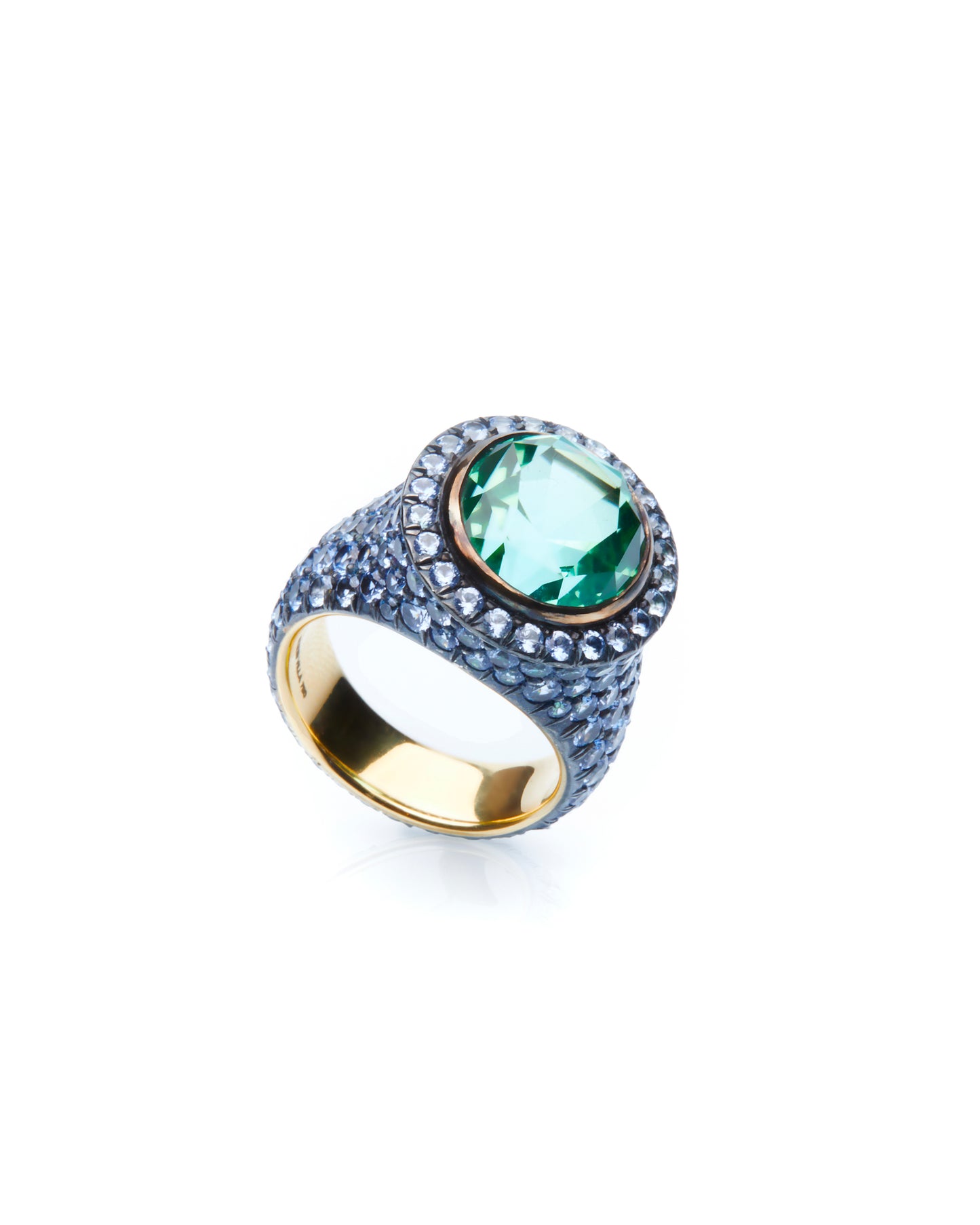 Blue & Green Micromosaic Ring