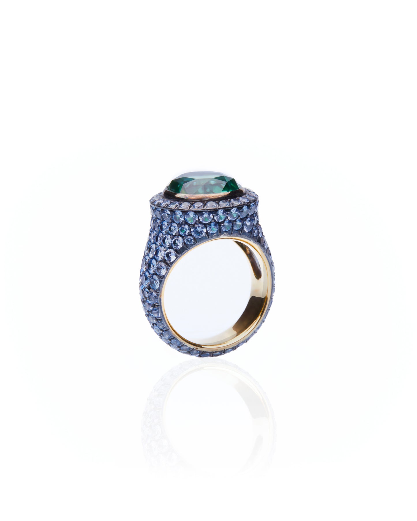 Blue & Green Micromosaic Ring