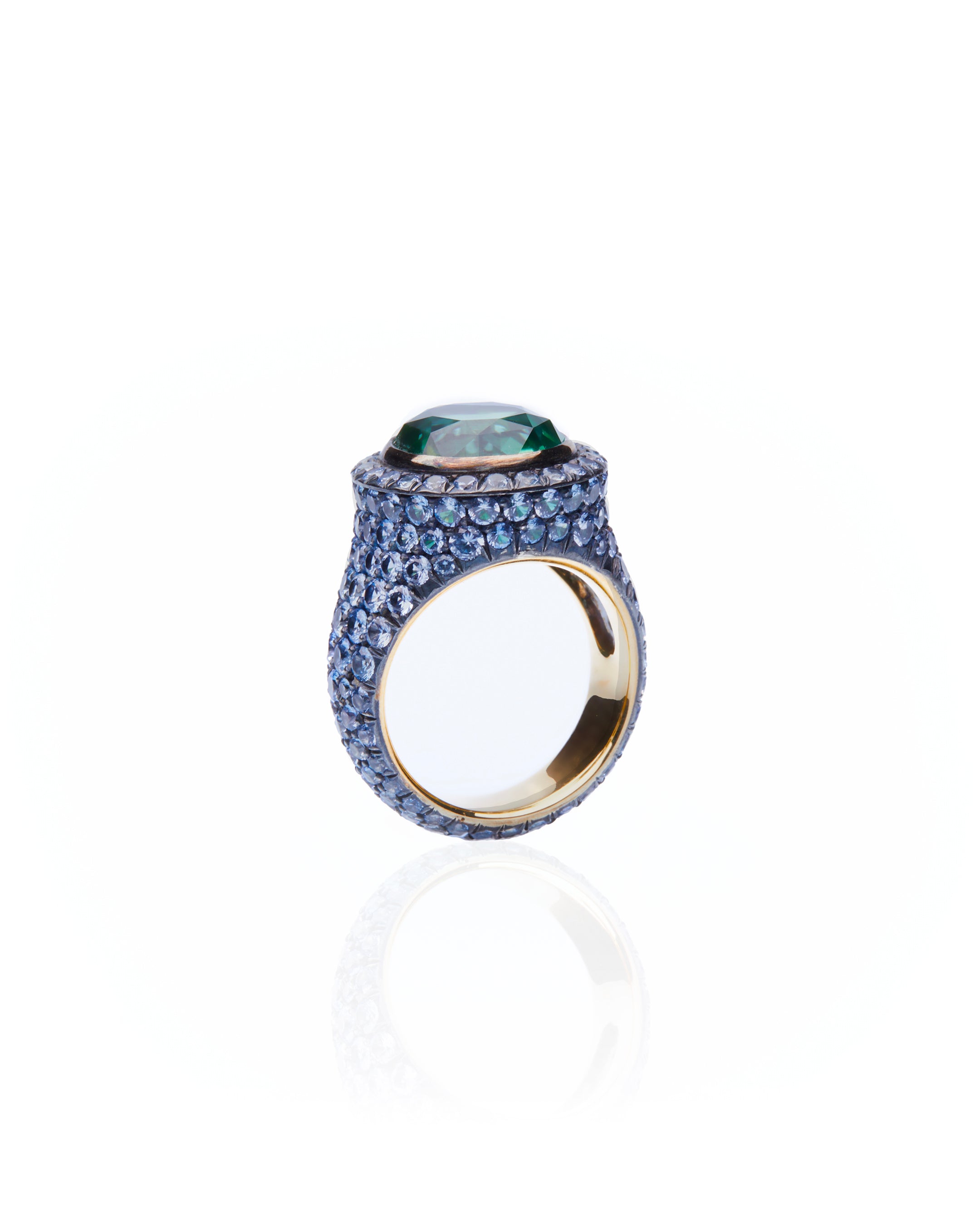 Anello micro blu-verde