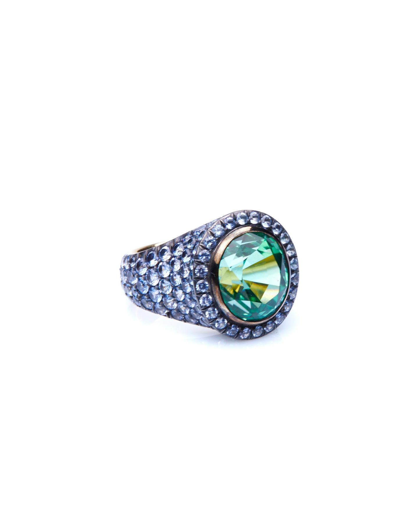 Blue & Green Micromosaic Ring