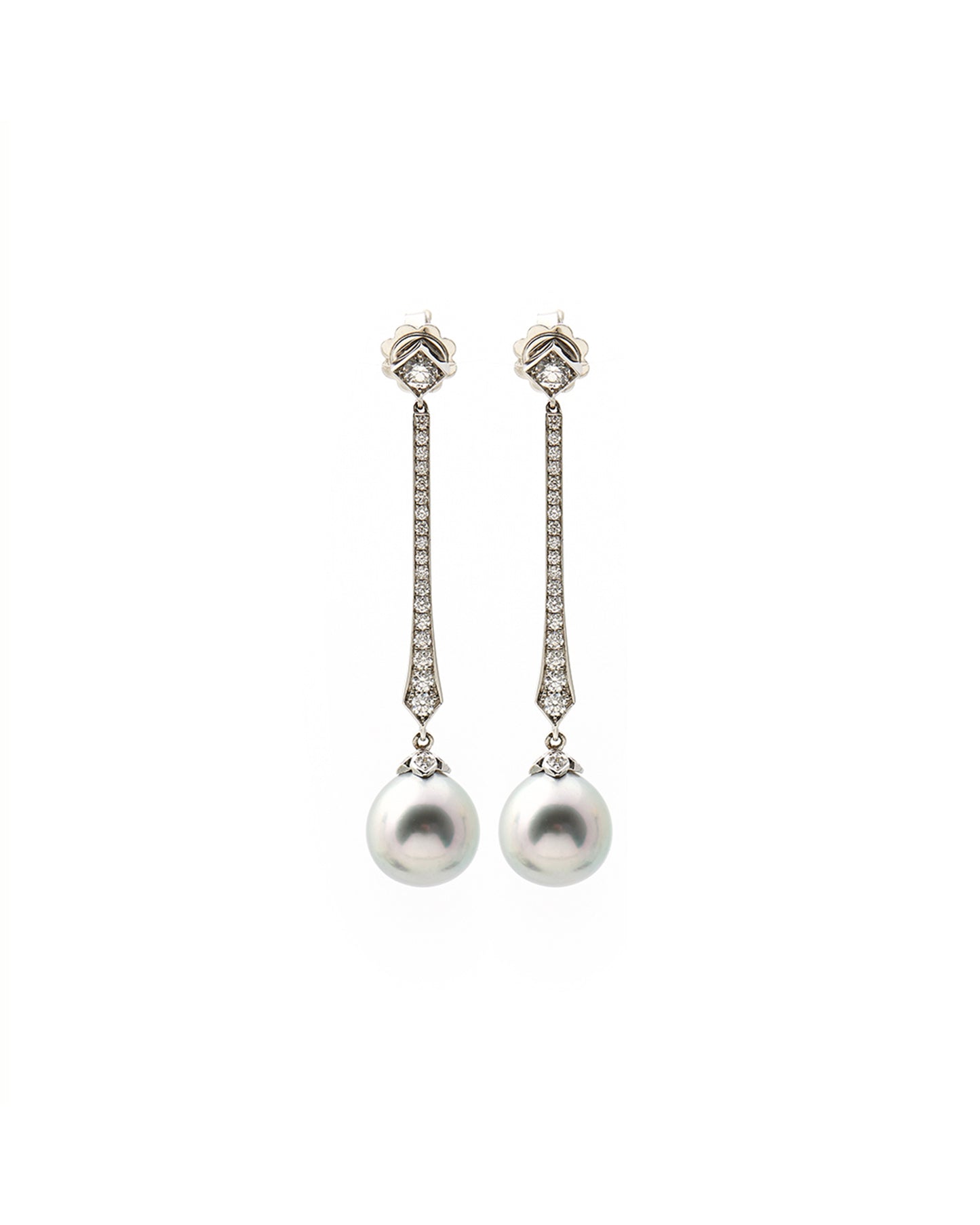 Grey Pearl Spear Earrings